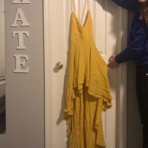 Yellow flowy dress